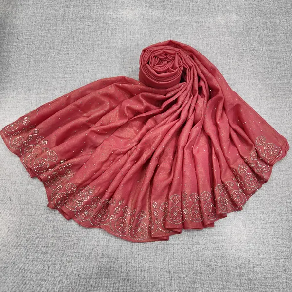 Shimmer Chiffon Hijab With Beads Work | HJ45
